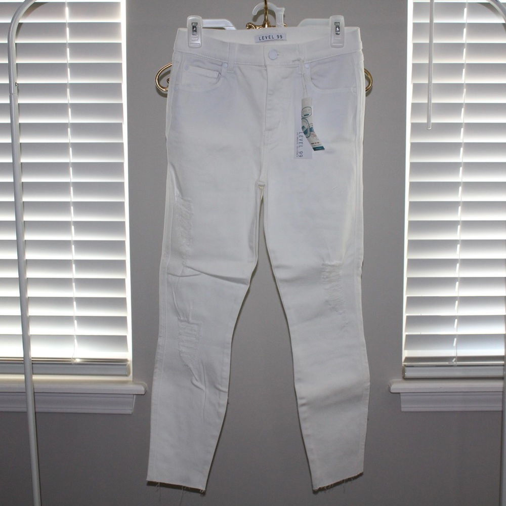 Level 99 Janie High Rise White Skinny Jeans - Picture 2 of 16